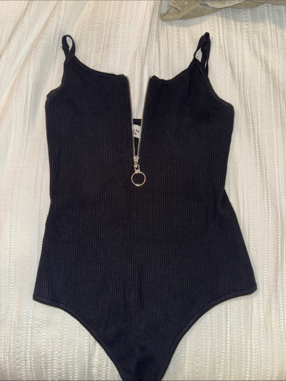 by the way. Black Ribbed One-Piece Size Medium Like New